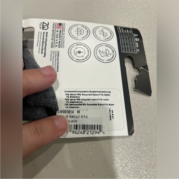 Smartwool Kids' Medium Ski Light Cushion Over The Calf Socks Black Grey NWT - Picture 4 of 7